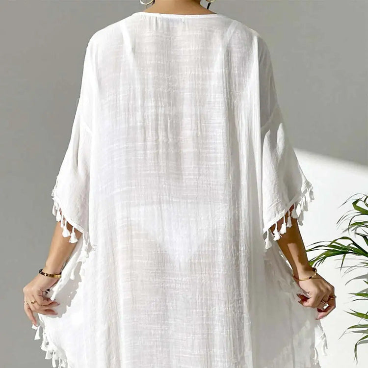 Abito Copricostume Estivo da Donna con Scollo Quadrato, Protezione Solare, Vestibilità Ampia, Traforato, per Spiaggia e Vacanze platinumshop