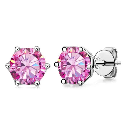 Real 1 CT D Color Moissanite Stud Earrings For Women Top Quality 925 Sterling Silver Sparkling Wedding Jewelry PlatiNum