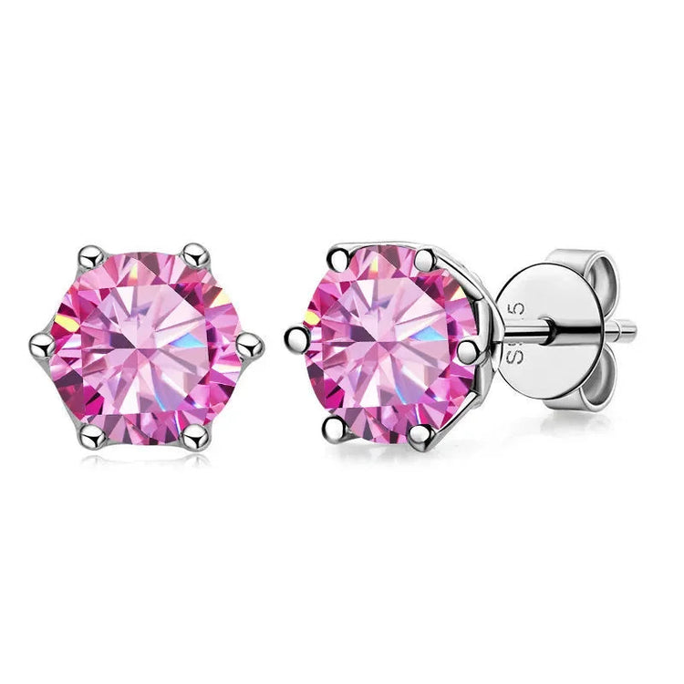 Real 1 CT D Color Moissanite Stud Earrings For Women Top Quality 925 Sterling Silver Sparkling Wedding Jewelry PlatiNum