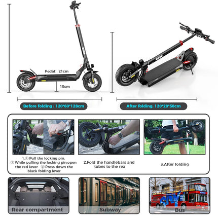 IScooter iX3 1000W max potente Scooter elettrico 40KM gamma 10 pollici fuoristrada pneumatico elettrico Kick Scooter 10Ah 40 KM/H Scooter per adulti