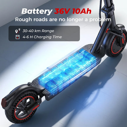 IScooter i9Max 10in Scooter elettrico Max Motor 500W Scooter a doppio assorbimento degli urti per Scooter per pneumatici a nido d'ape per adulti 35 KM/H 10Ah