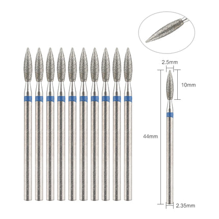 10Pcs Diamond Milling Cutter For Manicure Electric Nail Drill Bits Accessory Pedicure Machine Nail File Gel Remover Tool