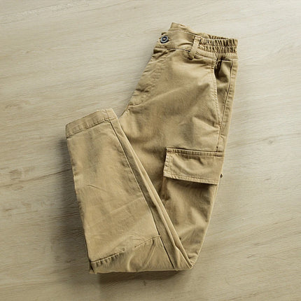 Outdoor Casual Men's Multi Pockets Cargo Pants 2025 Spring Fall Daily Fashionable Men Trousers Streetwear Mens Solid Color Pants