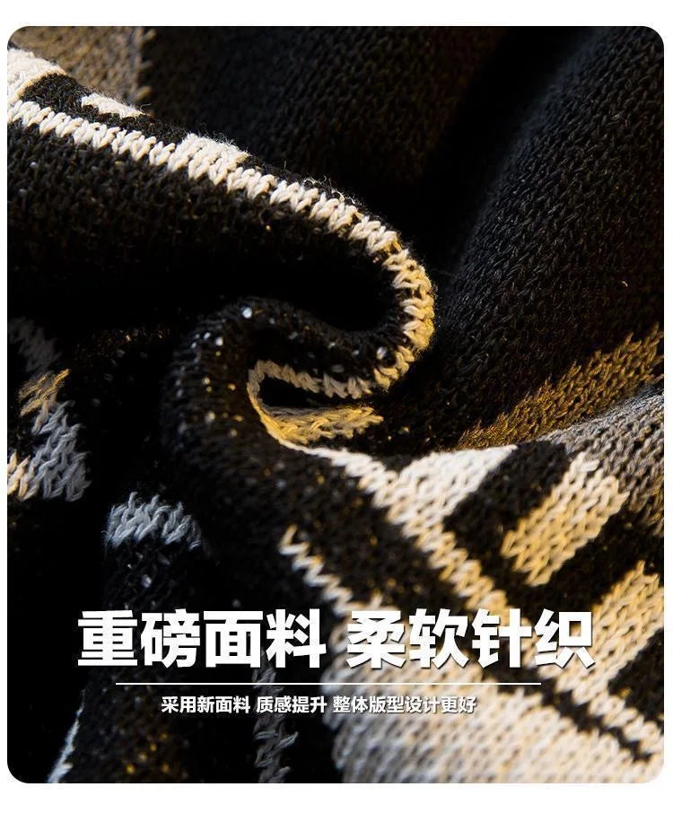 Autumn/winter New Fashion Thicken Warm Knitted Sweater Men's Casual Loose Sports Retro Plus Size High Quality Cardigan Sweater