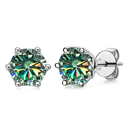 Real 1 CT D Color Moissanite Stud Earrings For Women Top Quality 925 Sterling Silver Sparkling Wedding Jewelry PlatiNum