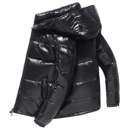 High Quality Outdoor Windproof Parka Thicken Warm Puffer Tops Winter Hooded Shiny Down Coats Mens Casual White Duck Down Jackets
