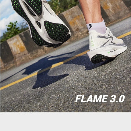 361 Degrees FLAME 3.0 Men Women Running Shoes Carbon Plate Racing Rebound Stable Breathable Wear-resistant Sneakers 672412207 PlatiNum