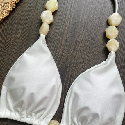 Costume da bagno bikini sexy con perline 2026 da donna, set bikini halter con scollo a V, abbigliamento da spiaggia estivo platinumshop