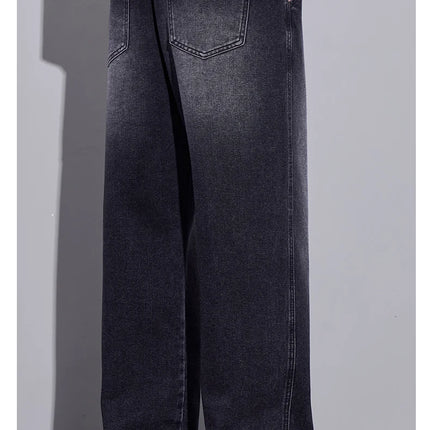 Abbigliamento da uomo Pantaloni a gamba larga Jeans larghi Streetwear Pantaloni in denim moda dritti Y2k Pantaloni da uomo in vita elastica lavati vintage