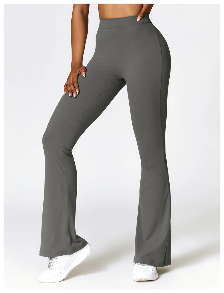 High Waist Flare Leggings Yoga Pants Women Wide Leg Pants Women Gym Workout Fitness Sports Flared Pants Latin Dance Trousers PlatiNum