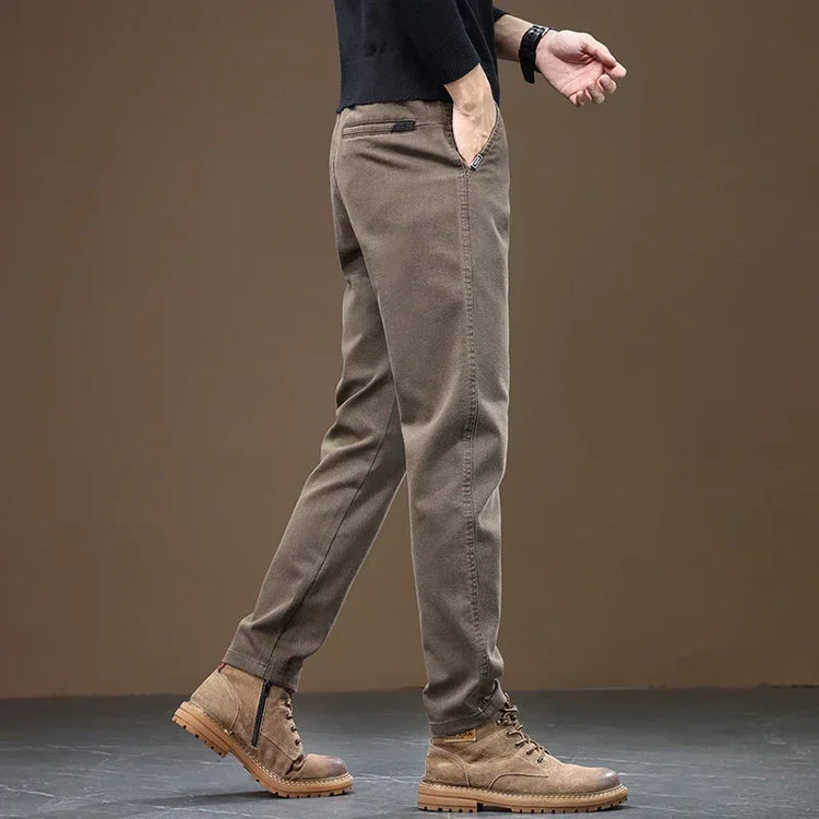 2026 New Autumn Winter Slim Straight Casual Pants Men Business Pants Trousers Male Work Clothes Black Gray Coffee Mens Clothing