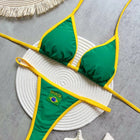 Costume da Bagno Bikini Brasiliano Ricamato a Contrasto con Patchwork per Donna - Set Estivo da Spiaggia platinumshop