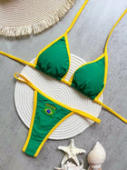 Costume da Bagno Bikini Brasiliano Ricamato a Contrasto con Patchwork per Donna - Set Estivo da Spiaggia platinumshop