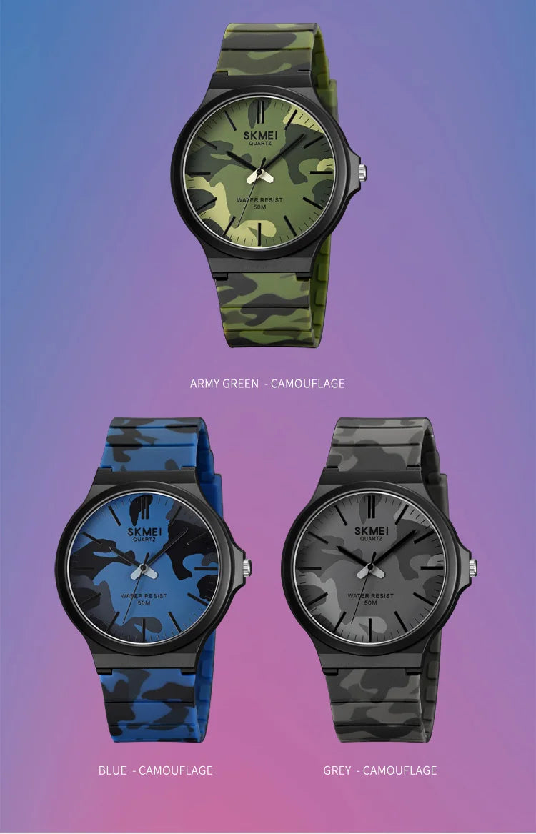 SKMEI Top Brand Casual Quartz Wristwatches Mens New Simple TPU Strap 3Bar Waterproof Watches For Male Time Clock Reloj Hombre