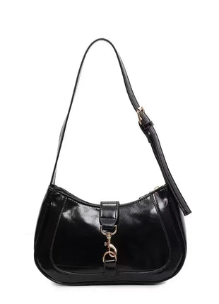 Elegante Borsa a Tracolla da Donna - Borsetta Quadrata Retrò con Chiusura a Zip, in Resistente Materiale PU