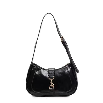 Elegante Borsa a Tracolla da Donna - Borsetta Quadrata Retrò con Chiusura a Zip, in Resistente Materiale PU