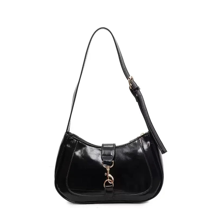 Elegante Borsa a Tracolla da Donna - Borsetta Quadrata Retrò con Chiusura a Zip, in Resistente Materiale PU