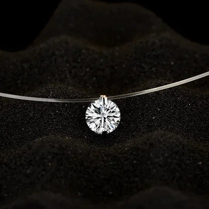 1ct Moissanite diamante S925 argento sterling invisibile trasparente lenza clavicola collana a catena gioielli da donna PlatiNum