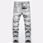 Jeans Boys Straight Ripped Children Washed Distressed Pockets Stretch Casual Denim Trousers Big Kids Streetwear 2025 Hole Pants PlatiNum