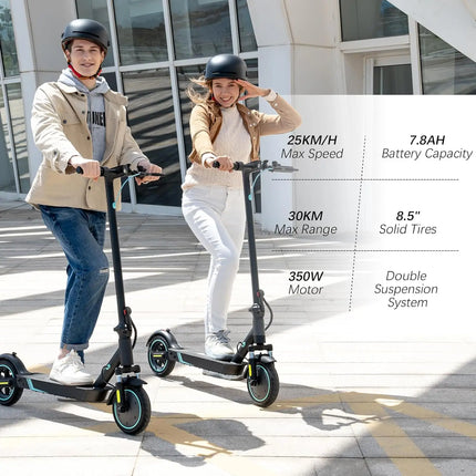 Monopattini elettrici RCB R17 350W, autonomia 23-30 km, design pieghevole, pneumatici solidi da pollici, doppio freno, certificati VMP