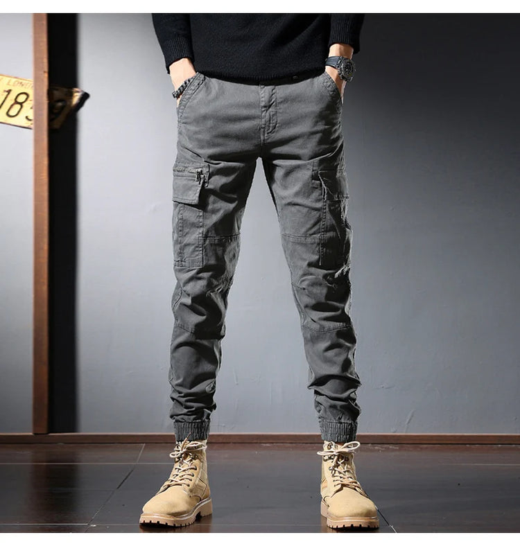 Street Fashion Men Jeans Black Green Loose Fit Big Pocket Casual Cargo Pants Hombre Zipper Designer Hip Hop Joggers Men Overalls