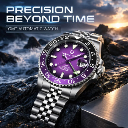 PAGANI DESIGN New GMT Men Watch Top Brand 40mm Mechanical Watch Sapphire Glass 100M Waterproof Automatic Wristwatch Reloj Hombre