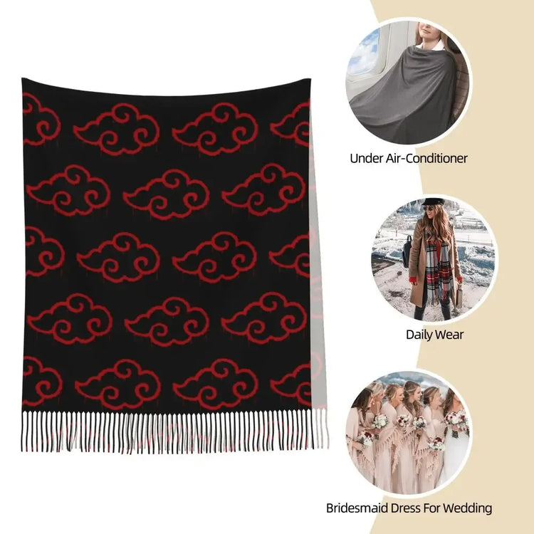Neji Cloud Japanese Anime Shawl Wraps Women Winter Long Soft Scarf Pashmina Tassel Scarves