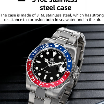 ADDIESDIVE 2025 New Men's Business Watch 200m Water Resistant 8215 Automatic Mechanical Watch Sapphire Crystal Luminous Watch