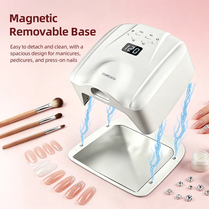 2 IN 1 UV LED Nail Dryer Auto Sensor 78 LEDs Dual Port Fast Curing Nail Light for Single Finger Toe Full Hand Manicure Pedicure