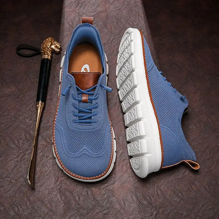 Scarpe casual estive da uomo a punta larga, taglie grandi, con suola morbida e funzione antiscivolo, traspiranti in tessuto Fly-Weave