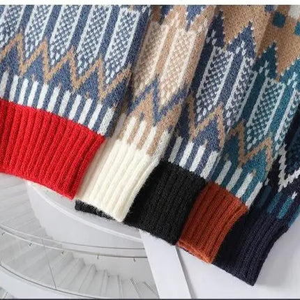 New Winter Men Outwear Loose O-neck Knitted Pullovers Man WarmTurtlenecks Man Casual Sweaters Quality Male Pullovers Size 4XL