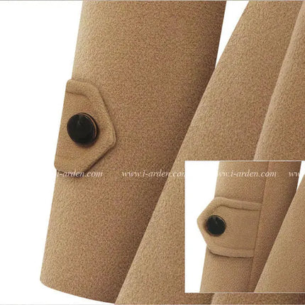 women woolen coat 2026 New fitted mid-length woolen coat double-breasted thickened overcoat + belt women's clothing