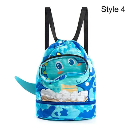 Borsa da spiaggia con coulisse per bambini con separazione asciutta e bagnata, impermeabile, regolabile, per sport, nuoto, viaggi, fitness, spiaggia, borsa da nuoto per bambini