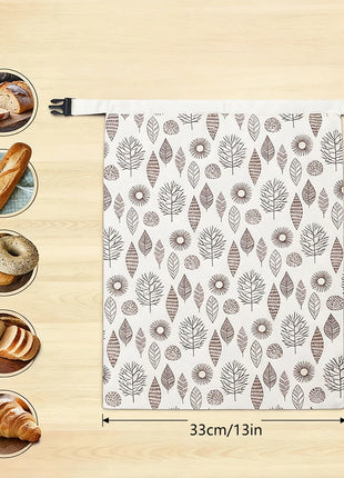 Borsa per Pane in Cotone Riutilizzabile con Chiusura a Fibbia, 2 Pezzi, 43x33cm, Tessuto Traspirante per Cucina e Viaggi