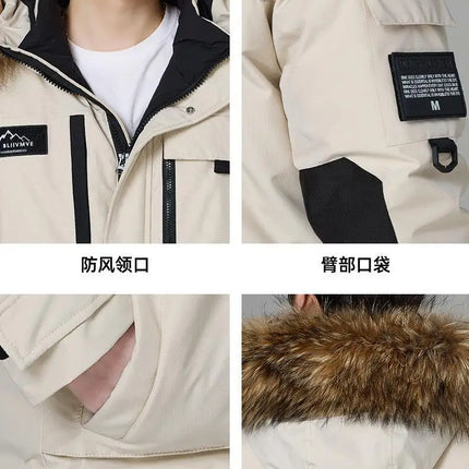 New Winter Mens Hooded Fur Collar Duck Down Coats High Quality Waterproof Coats Fashion Parkas Male Casual Warm Down Jackets