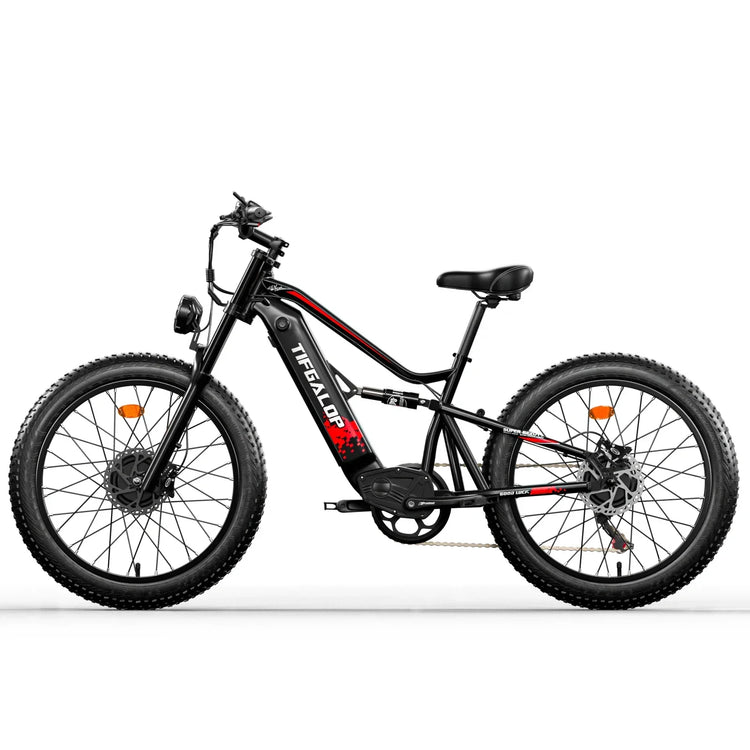 Bicicletta elettrica potente da 3000W, velocità massima di 60km/h, TIFGALOP ES7pro, pneumatici fat da 26 pollici, doppio motore per tutti i terreni, bici elettrica per adulti.