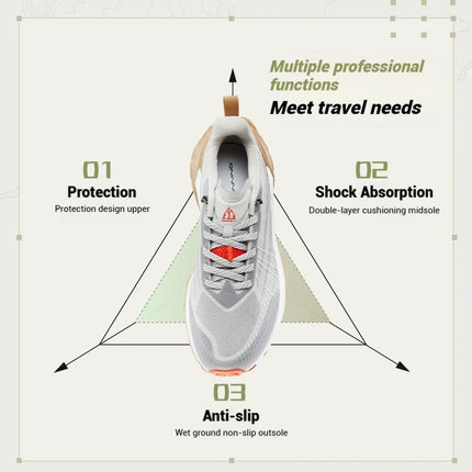 361 Degrees Yushan PRO Men Running Shoes Durable Hiking Cushioning Breathable Non-slip Outdoor Jogging Male Sneakers 672522250 PlatiNum