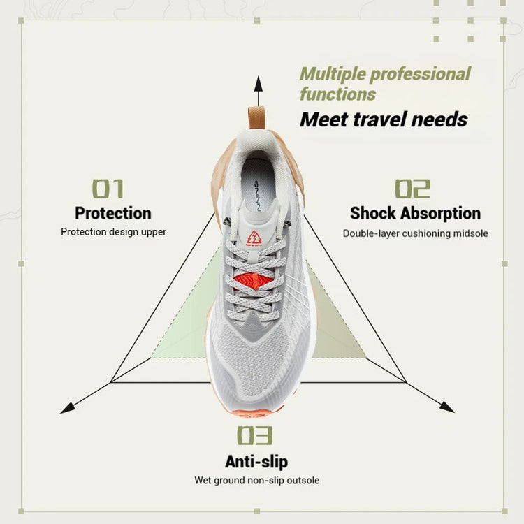 361 Degrees Yushan PRO Men Running Shoes Durable Hiking Cushioning Breathable Non-slip Outdoor Jogging Male Sneakers 672522250 PlatiNum