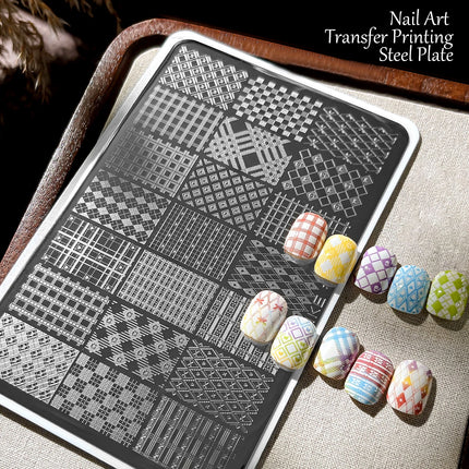 Gothic Letter Nail Art Transfer Printing Steel Plate Nail Art Silicone Stamp Star Heart Dot Bowknot Lace Manicure Tool Templates