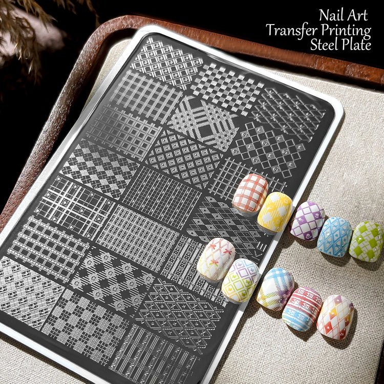Gothic Letter Nail Art Transfer Printing Steel Plate Nail Art Silicone Stamp Star Heart Dot Bowknot Lace Manicure Tool Templates