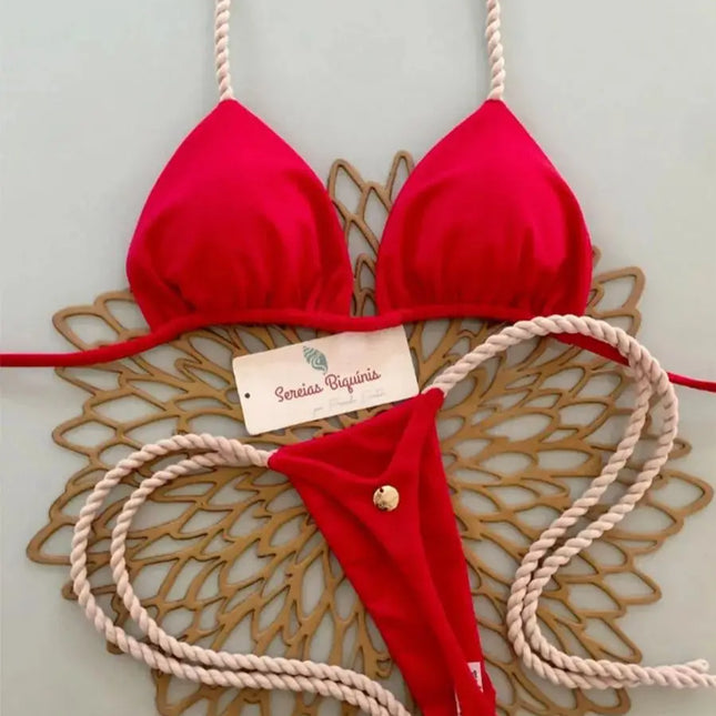 Push-up Bikini 2026 Sexy Women's Swimsuit Bandeau Swimwear Micro Bikini Set Red Bathing Suits Brazilian Female Biquini