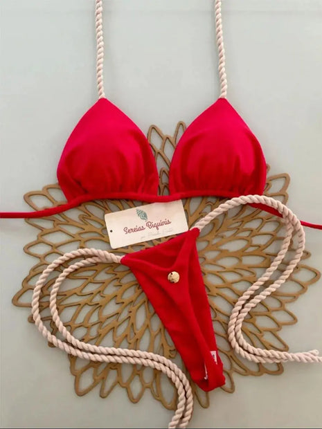 Bikini push up 2026 costume da bagno donna sexy costumi da bagno a fascia micro bikini set costumi da bagno rossi biquini brasiliano femminile