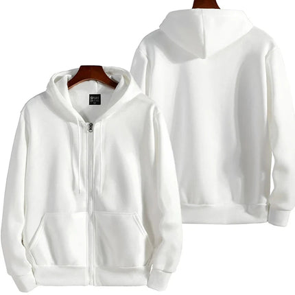 Zipper Hoodies Autumn Winter Men's New Long Sleeve Hooded Sweatshirt Fashion Casual Male Outfit Sportwear Loose Fit Clothes PlatiNum