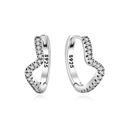 Orecchini Originali in Argento Sterling 925, Modello 2026, a Perno e a Cerchio con Cristalli, per Donna, in Oro Rosa, con Corona, Cuore, Infinito, Ape, Gioielli platinumshop