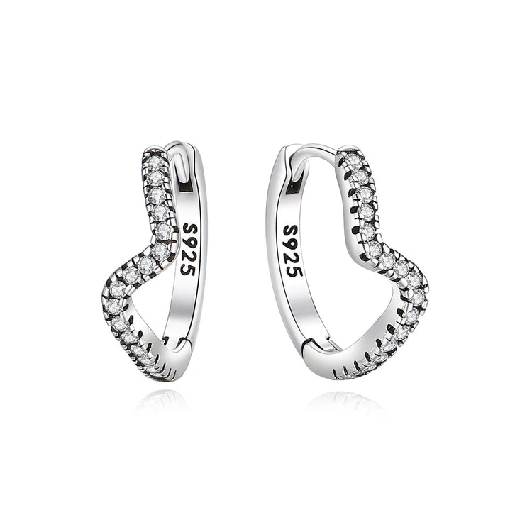 Orecchini Originali in Argento Sterling 925, Modello 2026, a Perno e a Cerchio con Cristalli, per Donna, in Oro Rosa, con Corona, Cuore, Infinito, Ape, Gioielli platinumshop