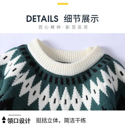 Legible Autumn and Winter Casual Sweaters Men Round Neck Collar Knitted Pullovers Male Loose Sweater Man