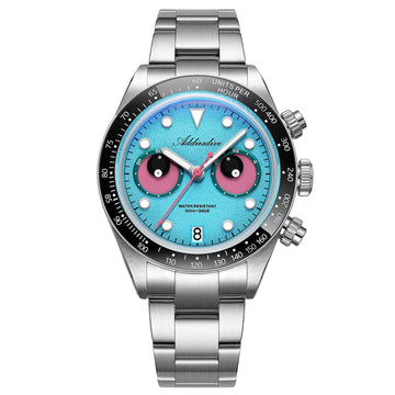 ADDIESDIVE VK64 Quartz Wristwatch Ceramic Bezel Chronograph Calendar Luxury Wristwatches Eyes Dial Bubble Mirror Glass Watches
