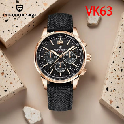 Orologio al Quarzo da Uomo Pagani Design VK63, 41MM, Vetro Zaffiro, Impermeabile 10 Bar, Sportivo, Reloj Hombre