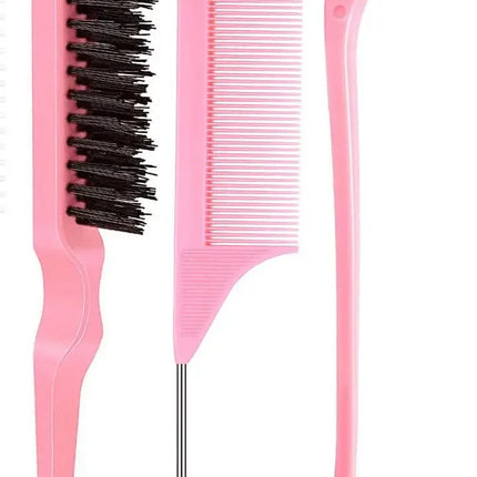 11pcs Hair Brush Set for Women and Men, Edge & Back Brushing, Curly Hair Brush Set with Spray Bottle Flower hair clip