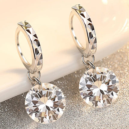 1CT Moissanite Long Drop Earrings For Women 925 Sterling Silver Brilliant Lab Diamond Brides Bridesmaid Dangling Earrings PlatiNum